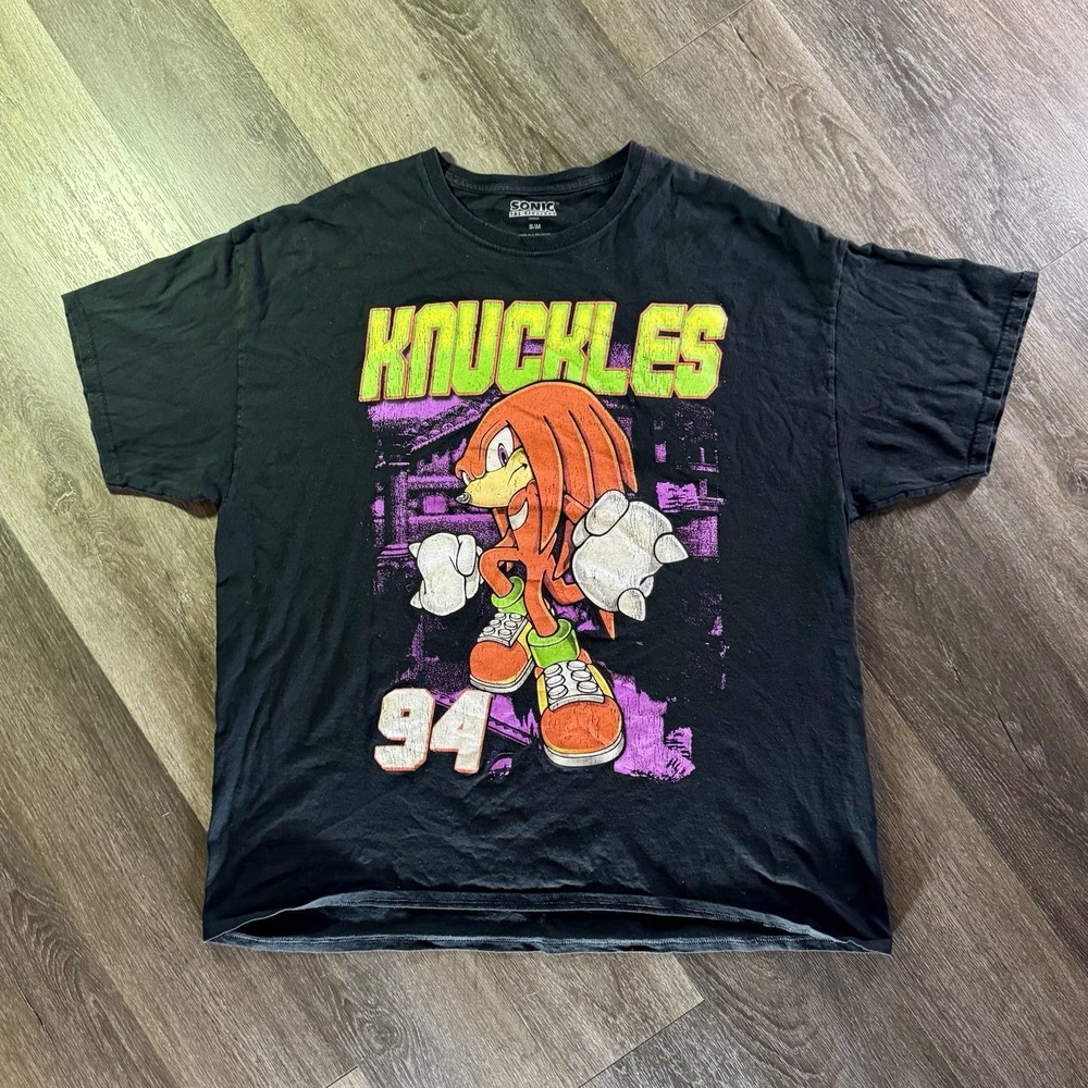 Vintage Sonic the Hedgehog 94 Rare T-Shirt Knuckles Sega Men Size: S/M